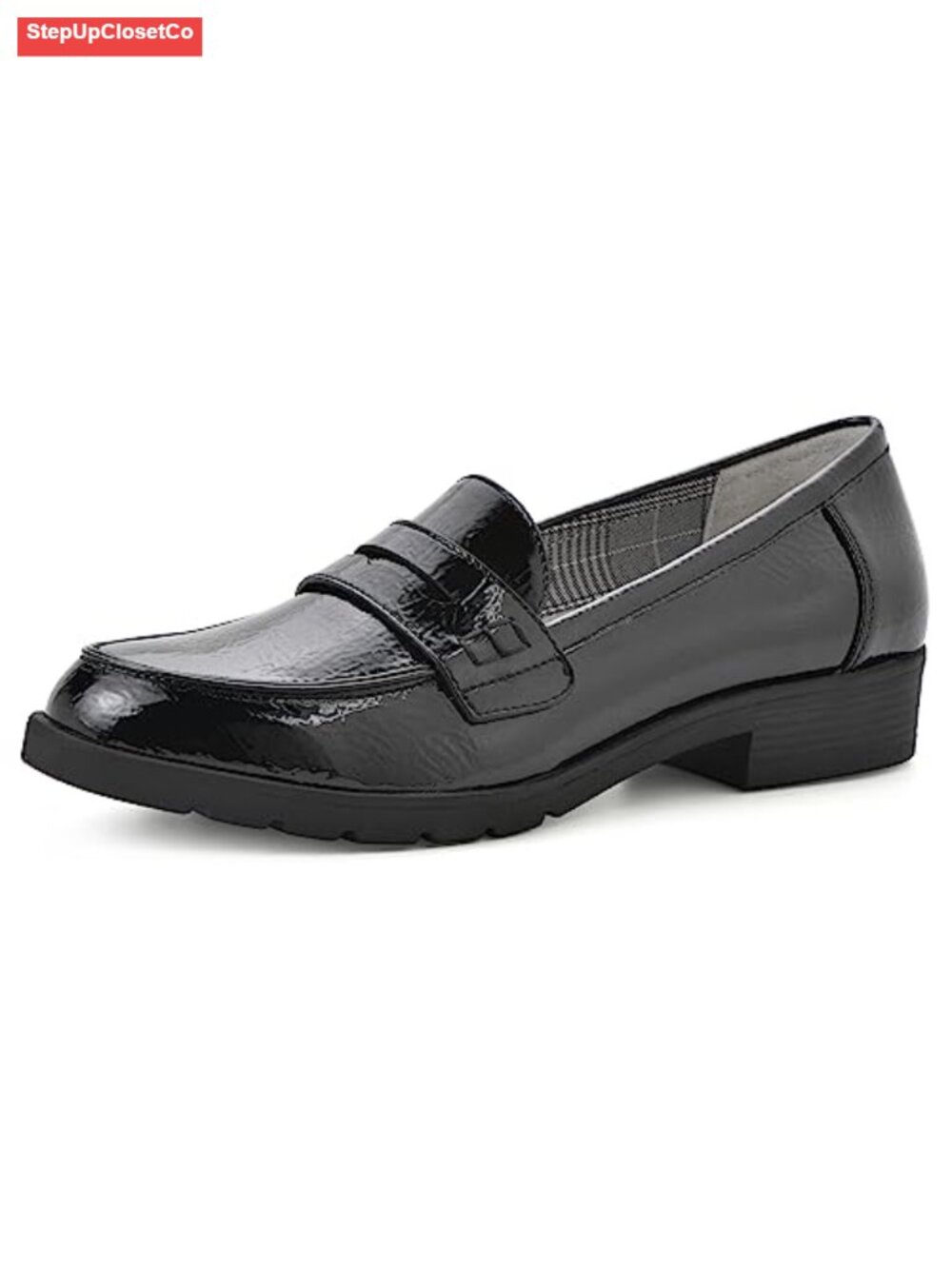 Women's Penny Loafer Flats with Cushioned Insole and Lug Outsole